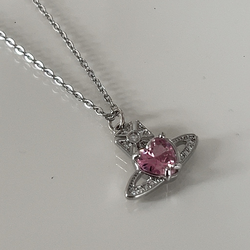 Heart Shaped Saturn Necklace